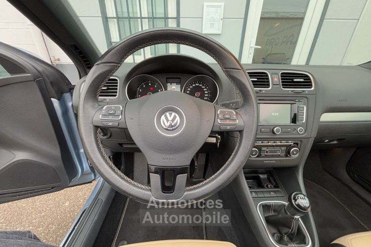 Volkswagen Golf Cabriolet 6 1.4 TSI 160 CV BVM6 CARAT / 2E MAIN / 66500KM / CLIM AUTO / REGUL / CLIM - <small></small> 14.490 € <small>TTC</small> - #13