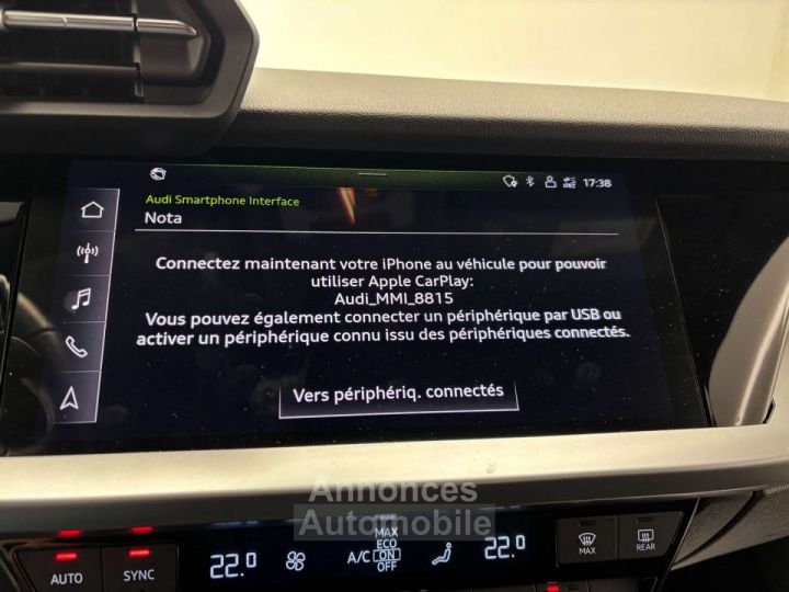 Audi A3 Sportback 1.5 TFSI CARPLAY 1ER PROPRIO GARANTIE - 9