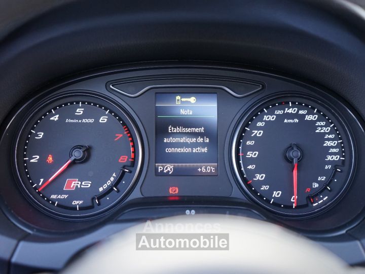 Audi RS3 Sportback 2.5 TFSI 367 Ch STronic7 - Malus Payé - Non reprogrammée - 596 €/mois - T.O, Echap. RS, Sièges RS, Audio B&O, Caméra, Carbone - Révisée 2024 - 28