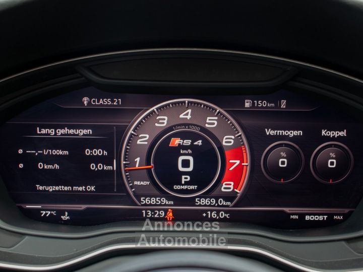 Audi RS4 B9 Avant Quattro 2.9 V6 TFSI - ZETELVENTILATIE - B&O - PARKEERASSISTENT - 360° - PANO DAK - GROOTLICHTASSISTENT  - 21