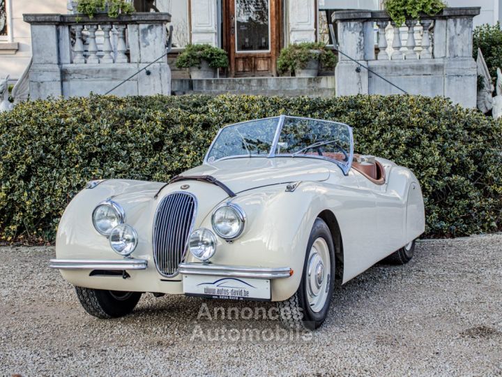 Jaguar XK120 XK 120 Open Top Speedster (OTS) LHD 1951 - OLDTIMER - GERESTAUREERD - MATCHING NUMBERS - SOFTTOP - CREAM WHITE - 9