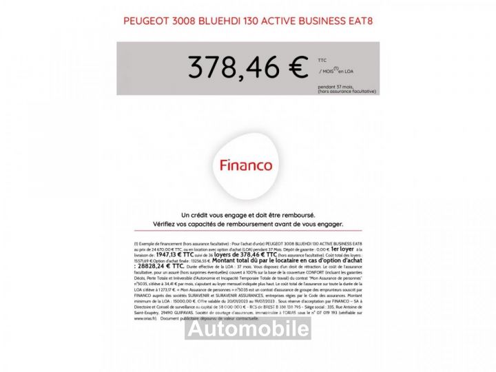 Peugeot 3008 1.5 BlueHDi S&S - 130 - BV EAT8 II Active Business PHASE 1 - 44