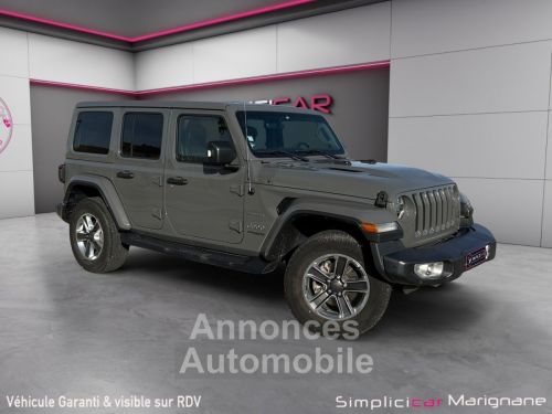 Annonce Jeep Wrangler Unlimited 2.2 l MultiJet AdBlue 200 ch 4x4 BVA8 Sahara SUIVI JEEP/ATTELAGE/CARPLAY/GARANTIE 12 MOIS