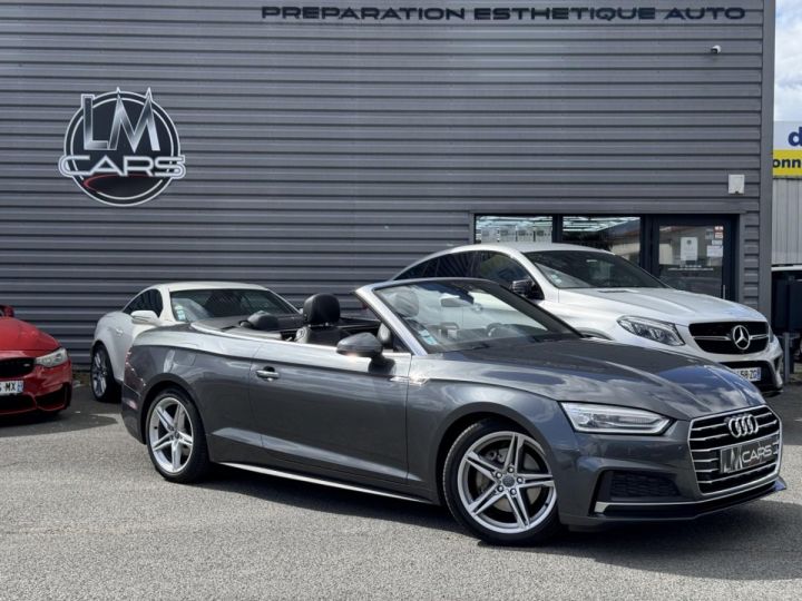 Audi A5 Cabriolet 2.0 TDI - 190 - BV S-Tronic 2017 CABRIOLET S line PHASE 1 GRIS FONCE - 1