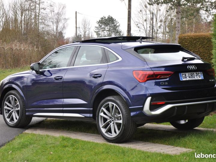 Audi Q3 Sportback 35 tfsi 150 Stronic S-line Sline 07-2021 Org France 47000kms Phares LED Jantes 19 Toit ouvrant Caméra Sièges chauffants Smartphone interface ... Bleu - 2