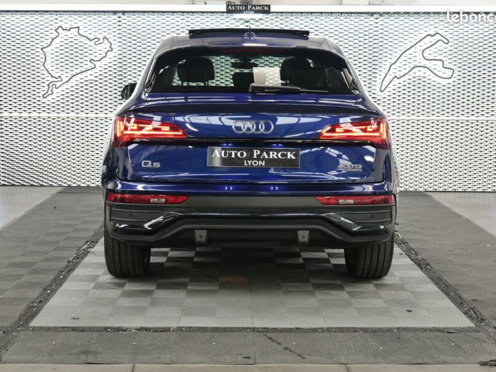 Audi Q5 Sportback New 40 tdi 204ch quattro avus 1° main francais tva recuperable gps 16-9 virtual cockpit bang&olufsen camera 360° key less go sieges chauffants toit ou Bleu - 5