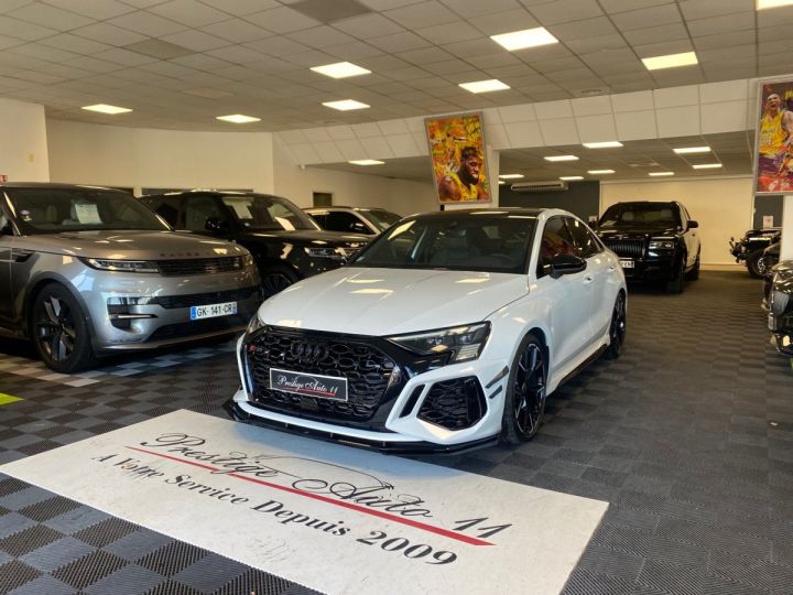 Audi RS3 BERLINE 2.5 TFSIQ T.O Bang&Olufsen Pack Design RS sedan LOA 887 Euros/mois Blanc - 14