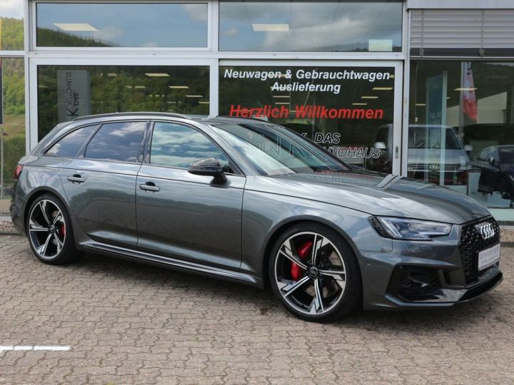 Audi RS4 V6 2.9 TFSI Avant 450 Quattro 1èreM Pack Carbon TOP B&O ACC Sièges chauffants et massants Affichage tête haute  Garantie 12 mois Prémium TVA Récup. Gris Daytona - 1