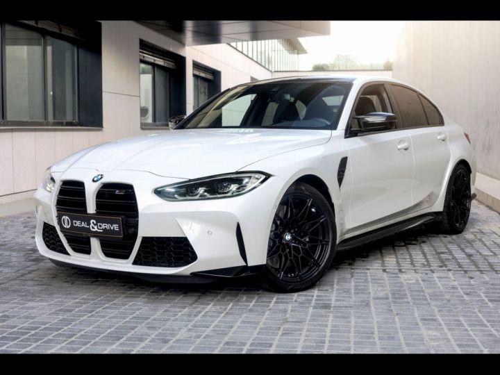 BMW M3 COMPETITION G80 XDRIVE° SHADOW° CAM° KEYLESSGO Toit Carbon Garantie 12 mois Prémium Blanche - 1