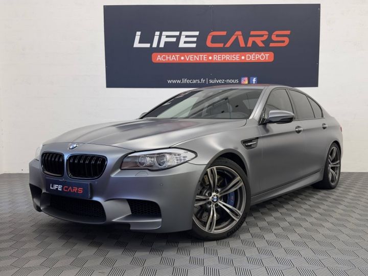 BMW M5 F10 560ch Frozen Grey 2014 2ème main entretien complet française kilométrage garantie GRIS - 2