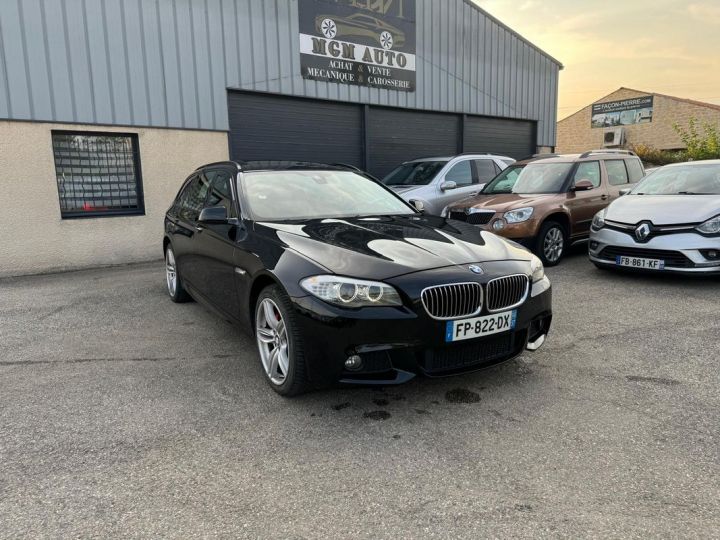 BMW Série 5 serie 525d 218 ch m sport- toit pano -siege chauffand -camera- xenon-ecran tete haute Noir - 1