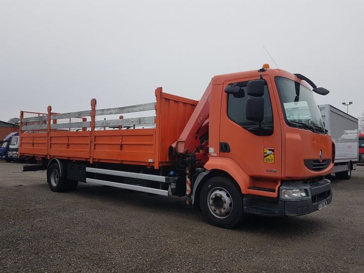 Camión Renault Midlum Caja abierta + grúa 220dxi.16 + FASSI F80 - B.V. à réviser ORANGE - 5