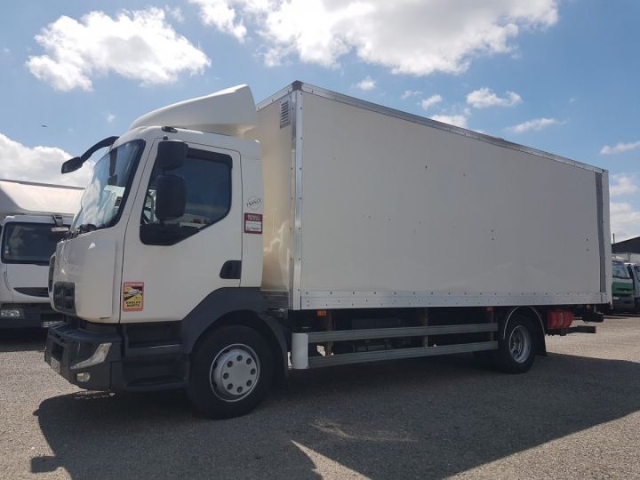 Camión Renault D Caja cerrada + Plataforma elevadora 12.210dti euro 6 - Fourgon 6m40 abimé BLANC - 1