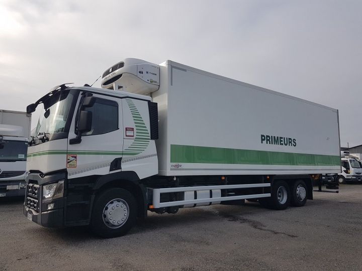 Camion porteur Renault T Caisse frigorifique 460 6x2 FRIGO PRIMEURS 59m3 BLANC - VERT - 1