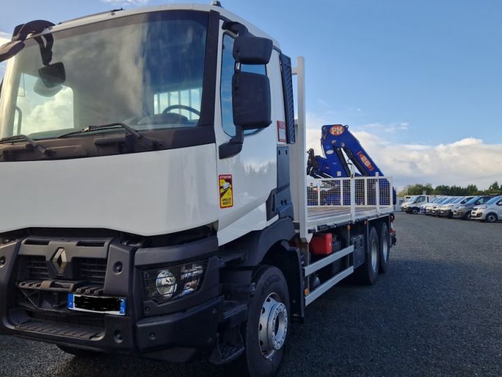 Camion porteur Renault C Plateau + grue 480 PLATEAU GRUE 6X4   - 1