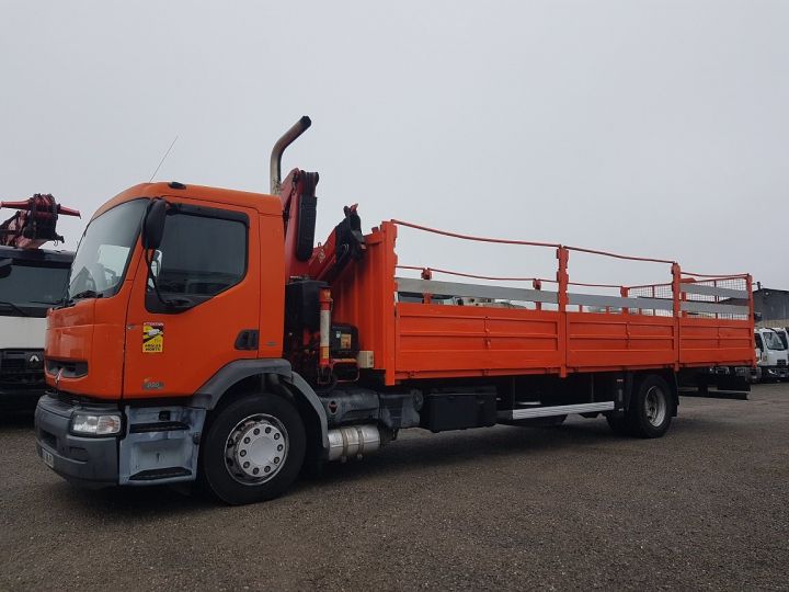 Camion porteur Renault Premium Plateau + grue 220dci.16D + FASSI F95 ORANGE - 1