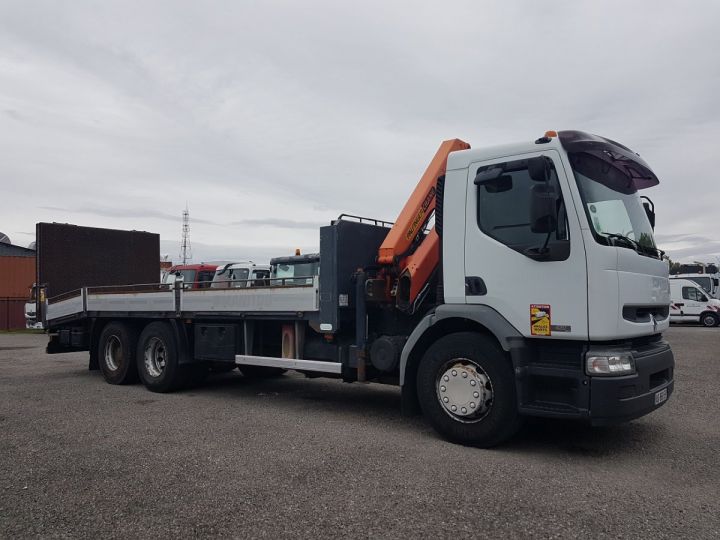 Camion Porteur Renault Premium Porte Engins + Grue 420dci.26 6x2 ...