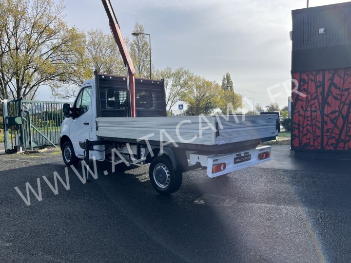 Chassis + body Renault Master Platform body + crane 110CV PLATEAU RIDELLES GRUE HMF 250 BLANC - 3