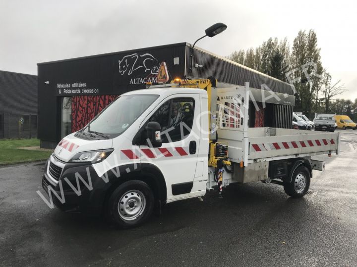 Chasis + carrocería Peugeot Boxer Caja abierta + grúa 130CV PLATEAU L3 GRUE HYVA HV27 CROCHET BLANC - 2