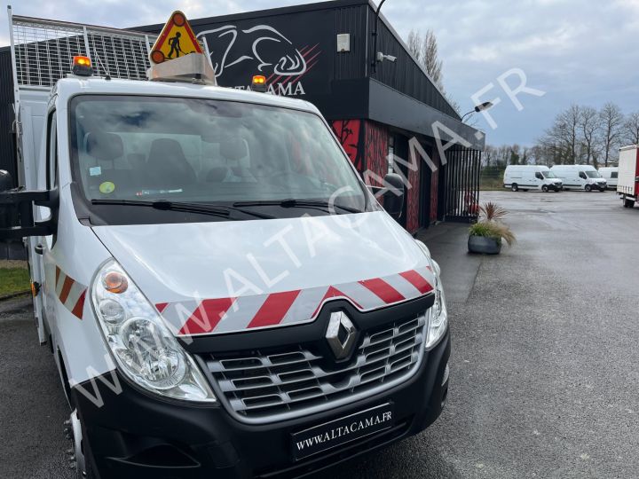 Chasis + carrocería Renault Master Volquete trasero 165CV L3 ROUES JUMELEES BENNE GRAND COFFRE CROCHET TRI-FLASH GYROPHARES BLANC - 10