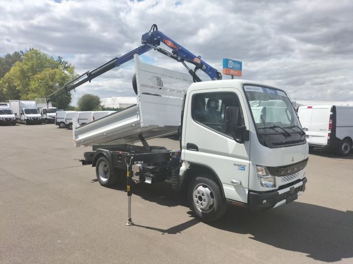 Chassis + carrosserie Mitsubishi Canter Benne + grue 3S15 N28 BENNE + GRUE BLANC - 2