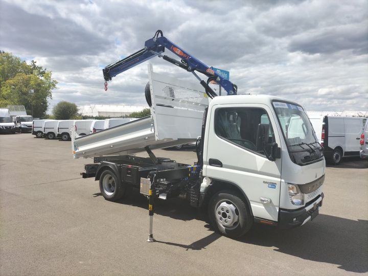 Chassis + carrosserie Mitsubishi Canter Benne + grue 3S15 N28 BENNE + GRUE BLANC - 9
