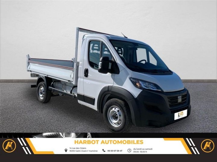 Commercial car Fiat Ducato Back Dump/Tipper body chassis cabine cc benne pu coffre pvc maxihd 3.5 m h3-power 140 power Blanc - 3