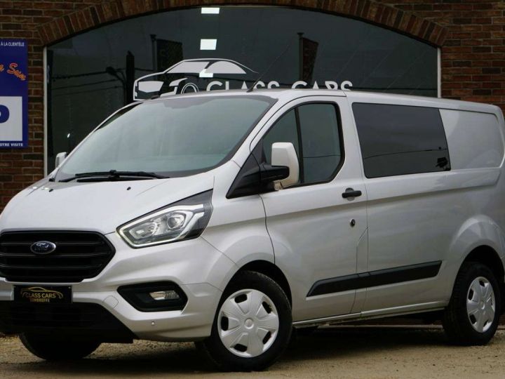 Commercial car Ford Transit Other Custom 2.0 TDCI TVA-BTW Bte AUTO 5 PL PDC DOUBLE CABINE Gris Métallisé - 1