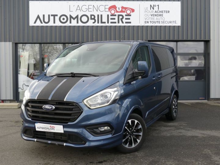 Commercial car Ford Transit Other Custom Fg L1H1 170 CV SPORT BVA Bleu - 1