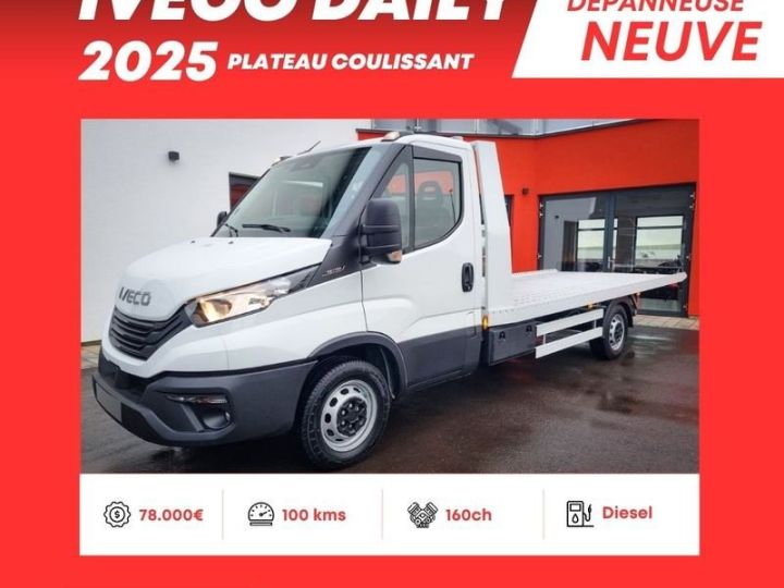 Commercial car Iveco Daily Platform body 35S16 Nouveau modèle 2025 160ch porte voiture neuve plateau coulissant Blanc - 1