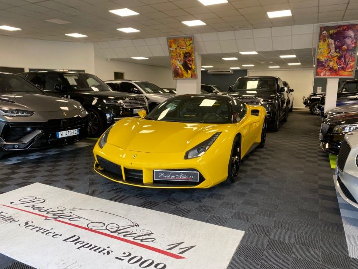 Ferrari 488 GTB 3.9 V8 670 CV FULL CARBON Giallo Modena LIFT JBL LOA : 1 730 Euros Par Mois Jaune - 22