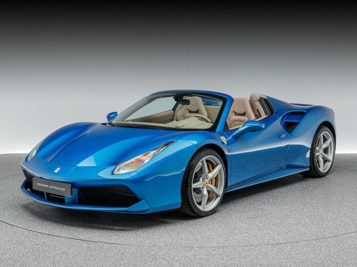 Ferrari 488 Spider V8 3.9 670 ch  Carbon Céramic * 1èreM * JBL * entretien Ferrari de 7 ans jusqu'au 04/20256 ° Garantie Ferrari Approved 21 mois Reconductible Bleu - 4