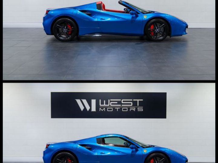 Ferrari 488 Spider V8 3.9 670 – Immat France 108K Options Configuration Atelier Carbone Lift Display Carplay JBL 1703EMOIS Bleu - 3