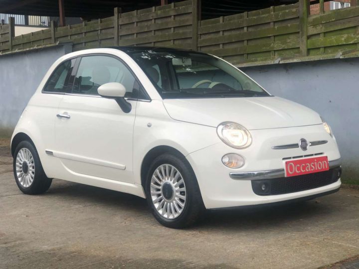 Fiat 500 1.2i Lounge Blanc Métallisé - 1