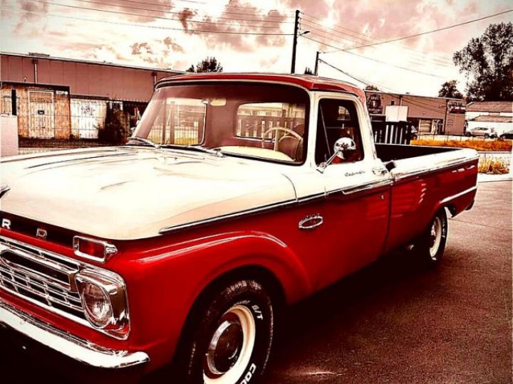 Ford F100 352 CI 5.8L V8 CUSTOM CAB Rouge Nacré - 1