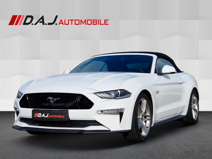 Ford Mustang GT Cabrio Phase 2 450 BVA10 1èreM  Premium-Paket Garantie Ford jusqu'au 01.2025 Blanche - 1