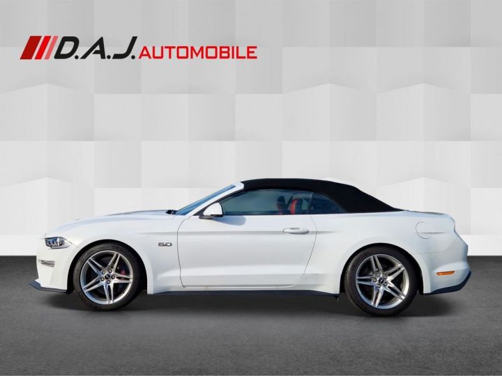 Ford Mustang GT Cabrio Phase 2 450 BVA10 1èreM  Premium-Paket Garantie Ford jusqu'au 01.2025 Blanche - 3