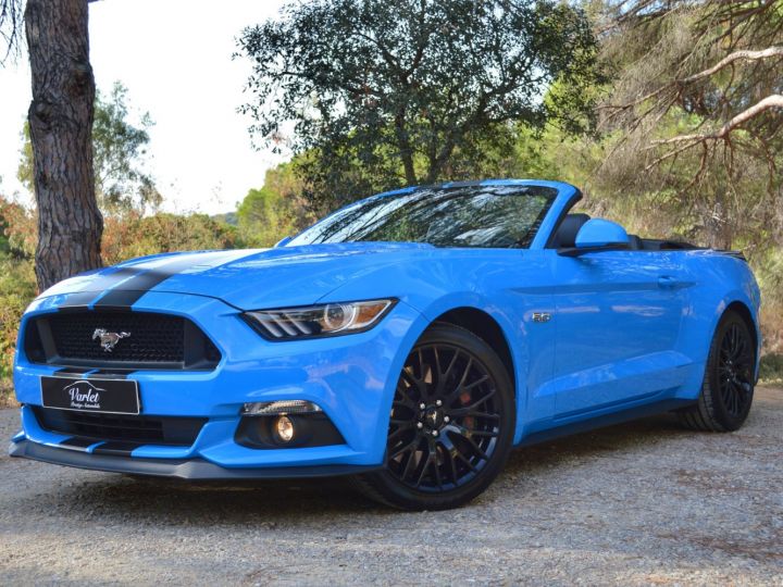Ford Mustang RARE FORD MUSTANG VI GT CABRIOLET 5.0 V8 421ch BOITE MANUELLE FULL OPTIONS SERIE LIMITEE BLUE EDITION Blue Grabber - 4