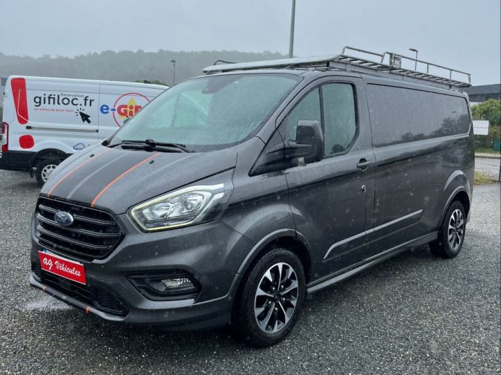 Fourgon Ford Transit Fourgon tolé transit custom l2h1 tdci 185cv sport avec galerie de toit GRIS  - 1