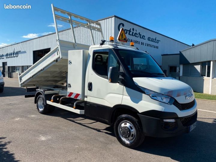 Iveco Daily 35c15 benne coffre Blanc - 1