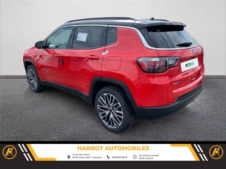 Jeep Compass ii 1.3 phev t4 190 ch 4xe eawd limited Colorado Red avec toit noir - 7