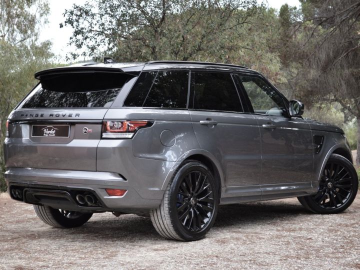 Land Rover Range Rover Sport MAGNIFIQUE RANGE ROVER SPORT SVR 5.0 V8 SC 550ch BVA8 2EME MAIN VALEUR NEUF + DE 157Ke LED SIEGES SPORT SOFTCLOSE TOIT PANO MERIDIAN CARBONE PACK BLAC Corris Grey / Noir - 11