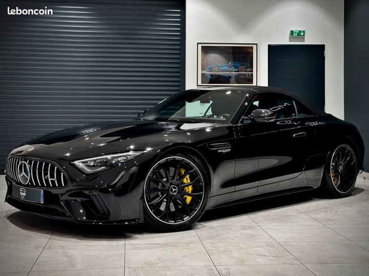 Mercedes SL Classe MERCEDES 63 AMG CABRIOLET 4.0 V8 Bi-TURBO 585 CH 4MATIC+ SPEEDSHIFT 9 MCT PERFORMANCE 1ER MAIN FRANÇAISE PACK BLACK CARBONE FULL OPTIONS Noir - 1