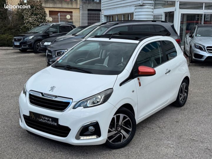 Peugeot 108 1.2 VTI 82 Cv Roland Garros Toit Ouvrant-Caméra De Recul-Gps-Démarrage Sans Clé Blanc - 1