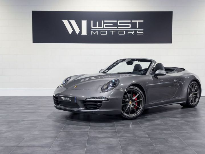 Porsche 911 991.1 Carrera 4S Cabriolet 400 – Immat France 17K Options Échap. Sport PDLS Servotronic Sièges Adapt. Bose 925EMOIS Gris - 1