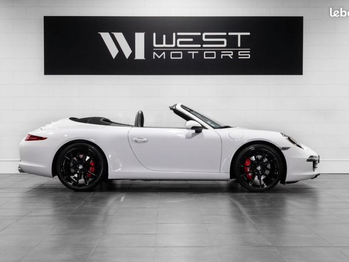 Porsche 911 991 Phase 1 Carrera S Cabriolet 3.8 400 PDK FRANÇAISE PSE Volant SportDesign Tout Cuir Blanc - 3