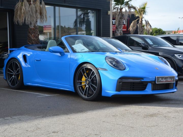 Porsche 911 992 TURBO S Cabriolet 1ere main 650 CV Bleu Requin Origine France 2022 LOA 1918,95 Euros / mois Bleu - 1