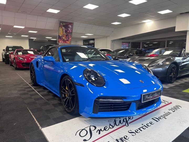 Porsche 911 992 TURBO S Cabriolet 1ere main 650 CV Bleu Requin Origine France 2022 LOA 1918,95 Euros / mois Bleu - 16