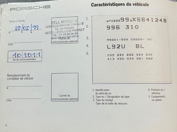 Porsche 911 PORSCHE 911 996 CARRERA 3.8L 300 CH CABRIOLET FRANCAISE - Boite Manuelle - Carnet Complet Gris Métallisé - 30