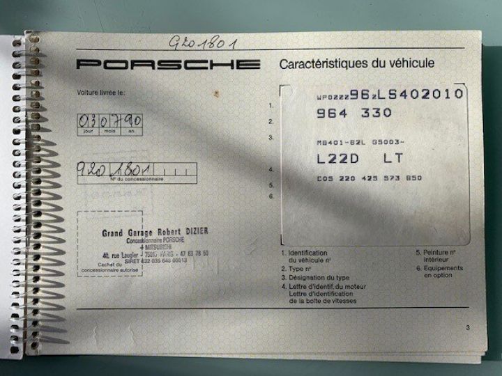 Porsche 911 série 964 3,6 CARRERA 2     Essence GRIS L22D - 24